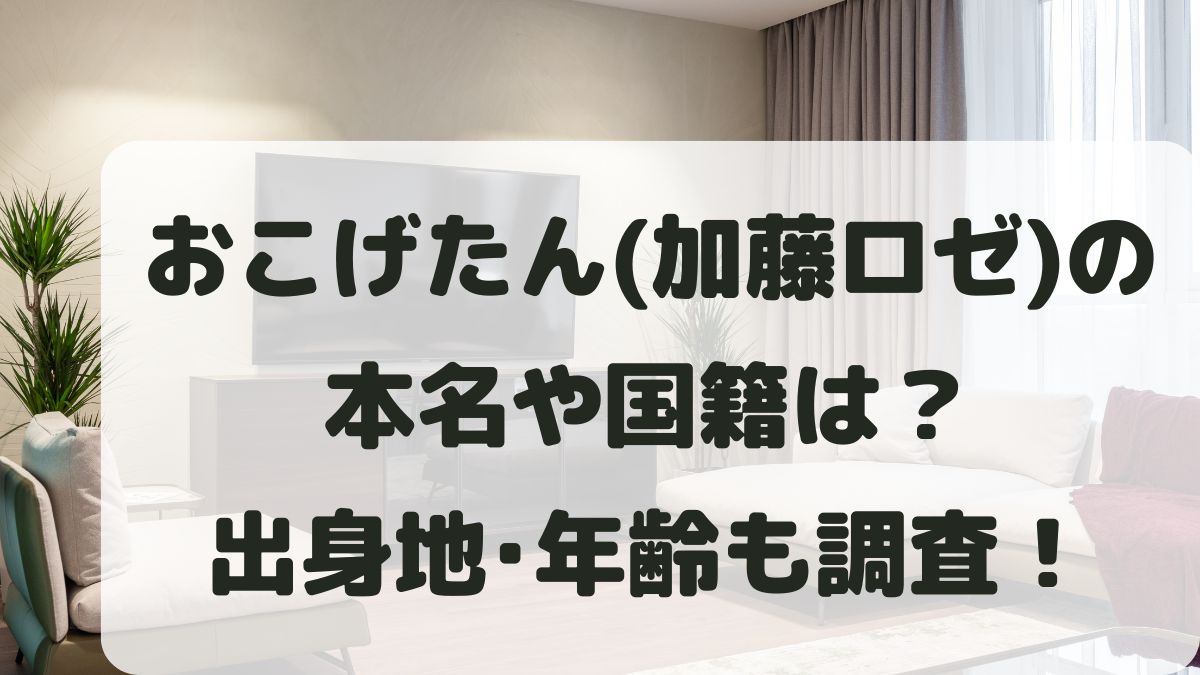 おこげたん(加藤ロゼ)の本名は？ハーフなのか国籍や出身地･年齢身長も調査！
