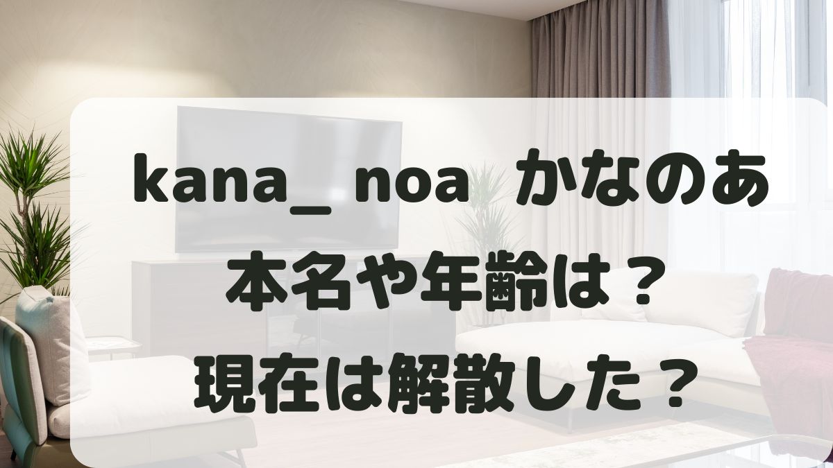 かなのあの本名や年齢は？現在は解散した？プロフィールを調査！